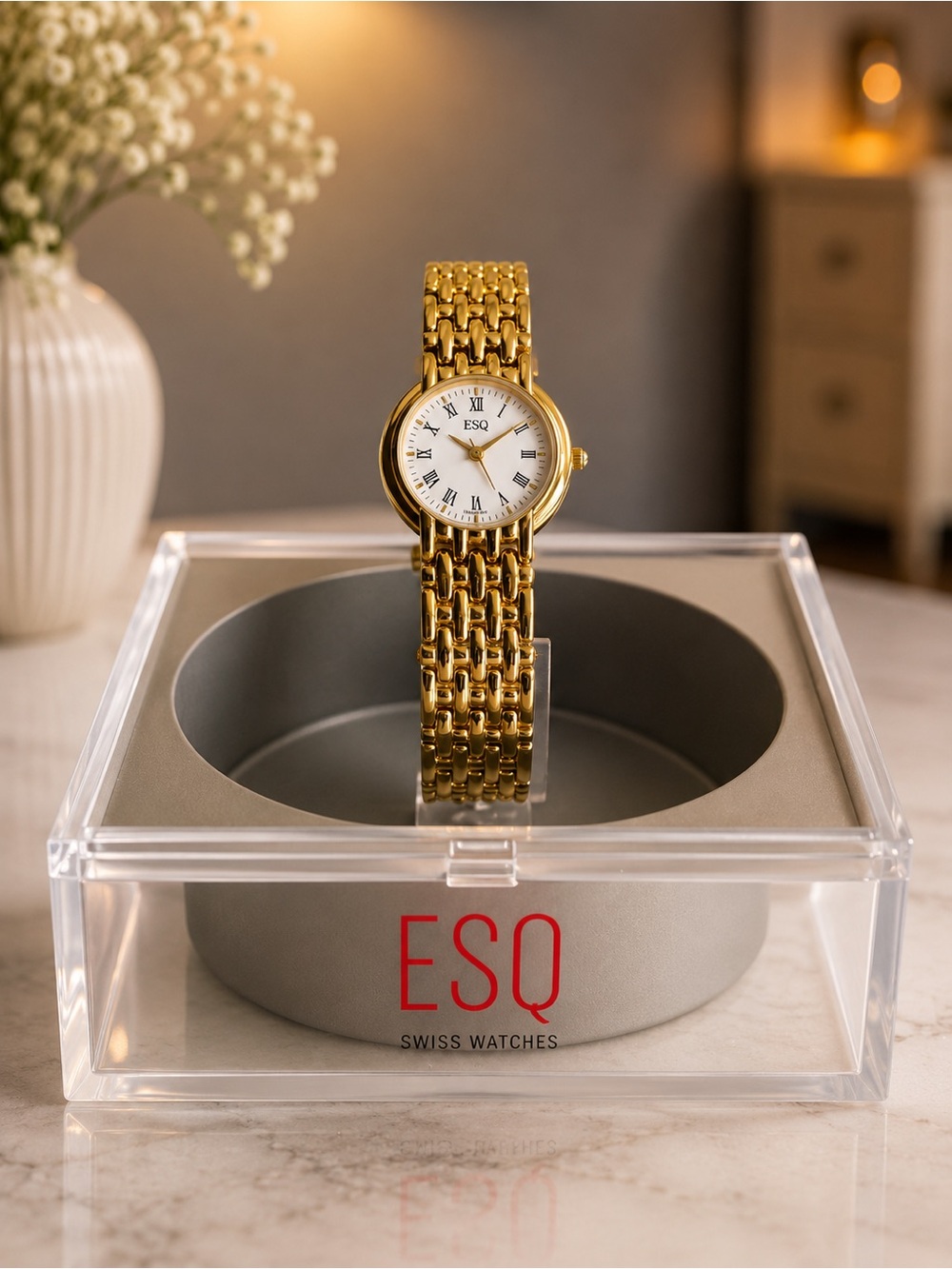 ESQ Swiss by Movado women's dress watch 24k gold-plated